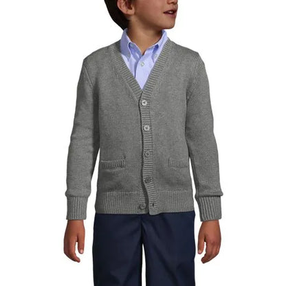 School Uniform Boys Cotton Modal Button Front Cardigan Sweater