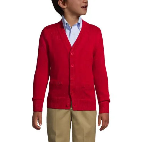School Uniform Boys Cotton Modal Button Front Cardigan Sweater
