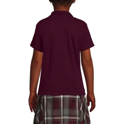 School Uniform Girls Short Sleeve Feminine Fit Interlock Polo Shirt