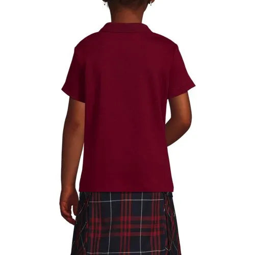 School Uniform Girls Short Sleeve Feminine Fit Interlock Polo Shirt
