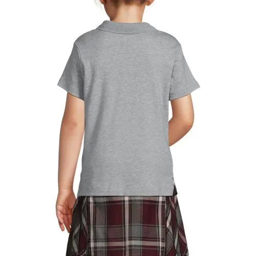 School Uniform Girls Short Sleeve Feminine Fit Interlock Polo Shirt