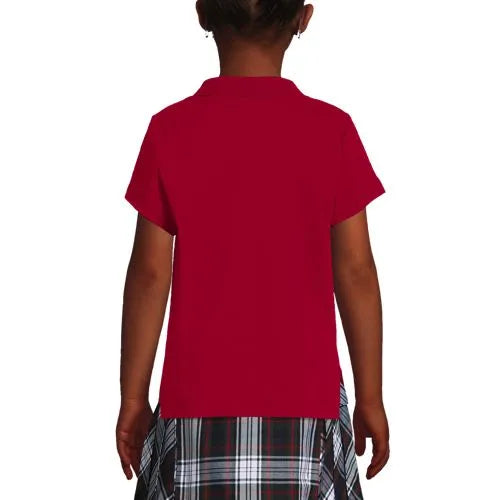 School Uniform Girls Short Sleeve Feminine Fit Interlock Polo Shirt