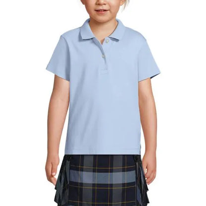 School Uniform Girls Short Sleeve Feminine Fit Interlock Polo Shirt