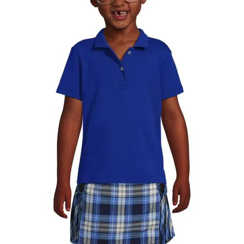 School Uniform Girls Short Sleeve Feminine Fit Interlock Polo Shirt