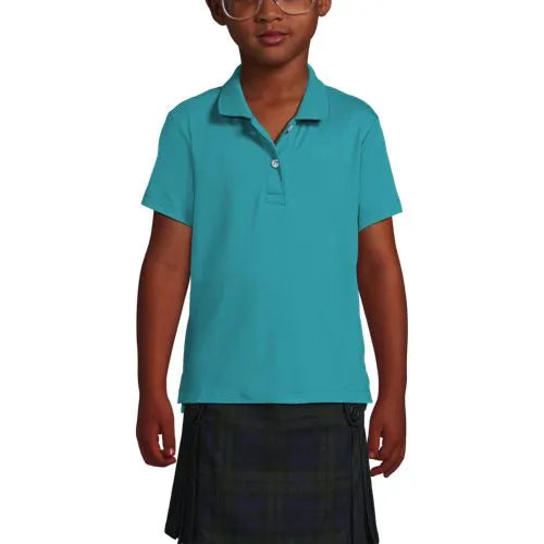School Uniform Girls Short Sleeve Feminine Fit Interlock Polo Shirt