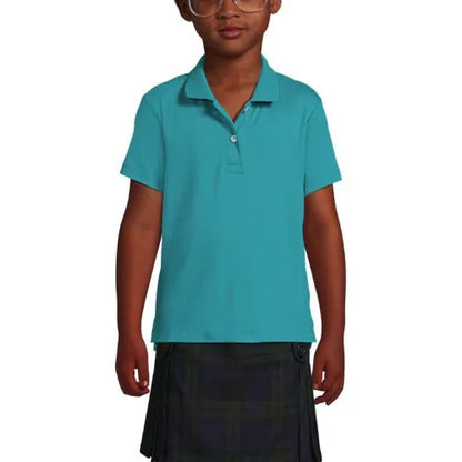 School Uniform Girls Short Sleeve Feminine Fit Interlock Polo Shirt