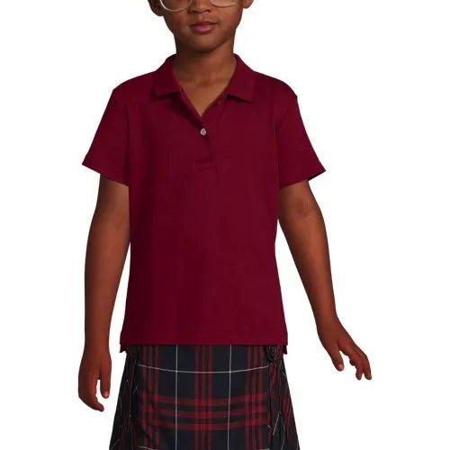 School Uniform Girls Short Sleeve Feminine Fit Interlock Polo Shirt