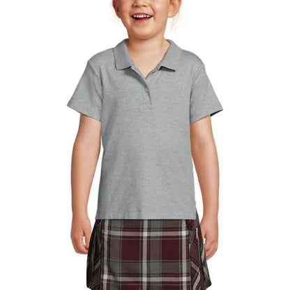 School Uniform Girls Short Sleeve Feminine Fit Interlock Polo Shirt