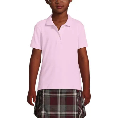 School Uniform Girls Short Sleeve Feminine Fit Interlock Polo Shirt