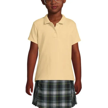 School Uniform Girls Short Sleeve Feminine Fit Interlock Polo Shirt