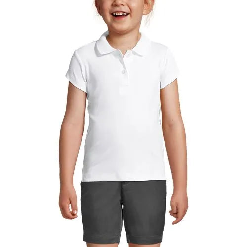 School Uniform Girls Short Sleeve Feminine Fit Interlock Polo Shirt