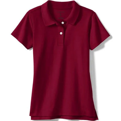 School Uniform Girls Short Sleeve Feminine Fit Interlock Polo Shirt