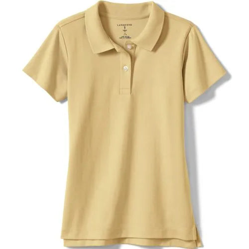 School Uniform Girls Short Sleeve Feminine Fit Interlock Polo Shirt