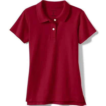 School Uniform Girls Short Sleeve Feminine Fit Interlock Polo Shirt
