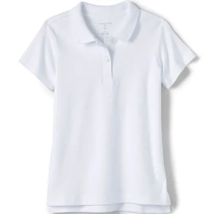 School Uniform Girls Short Sleeve Feminine Fit Interlock Polo Shirt