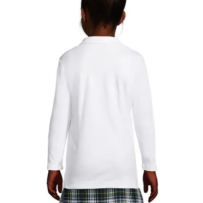 School Uniform Girls Long Sleeve Feminine Fit Interlock Polo Shirt