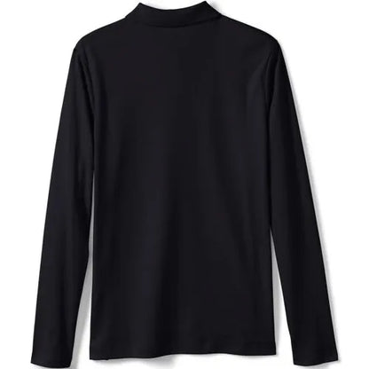 School Uniform Girls Long Sleeve Feminine Fit Interlock Polo Shirt