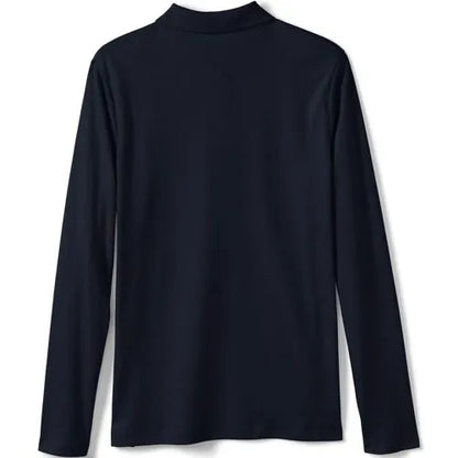 School Uniform Girls Long Sleeve Feminine Fit Interlock Polo Shirt