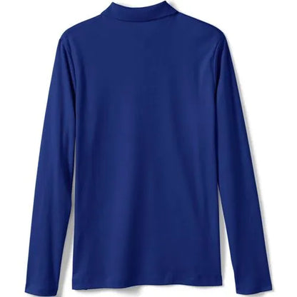 School Uniform Girls Long Sleeve Feminine Fit Interlock Polo Shirt