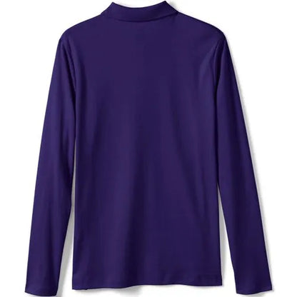 School Uniform Girls Long Sleeve Feminine Fit Interlock Polo Shirt