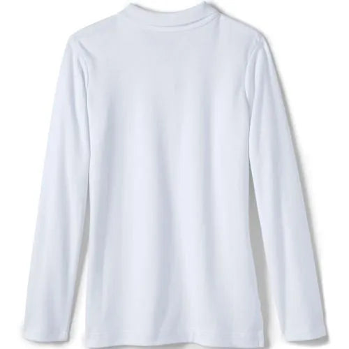School Uniform Girls Long Sleeve Feminine Fit Interlock Polo Shirt