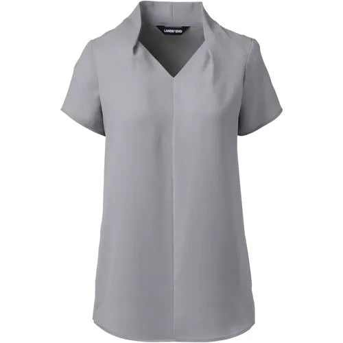 Women's Regular Pleated V-neck Blouse