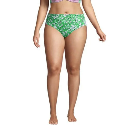 Draper James x Lands' End Women's Plus Size Chlorine Resistant Retro High Waisted Bikini Bottoms