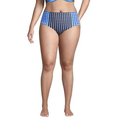 Draper James x Lands' End Women's Plus Size Chlorine Resistant Retro High Waisted Bikini Bottoms