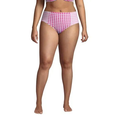 Draper James x Lands' End Women's Plus Size Chlorine Resistant Retro High Waisted Bikini Bottoms