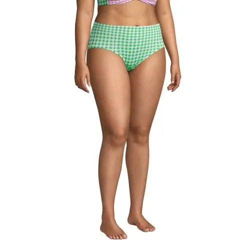 Draper James x Lands' End Women's Plus Size Chlorine Resistant Retro High Waisted Bikini Bottoms