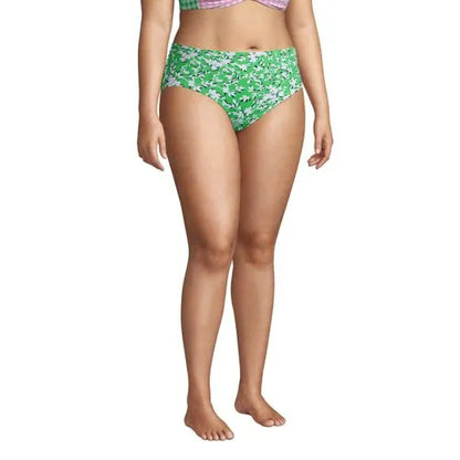 Draper James x Lands' End Women's Plus Size Chlorine Resistant Retro High Waisted Bikini Bottoms