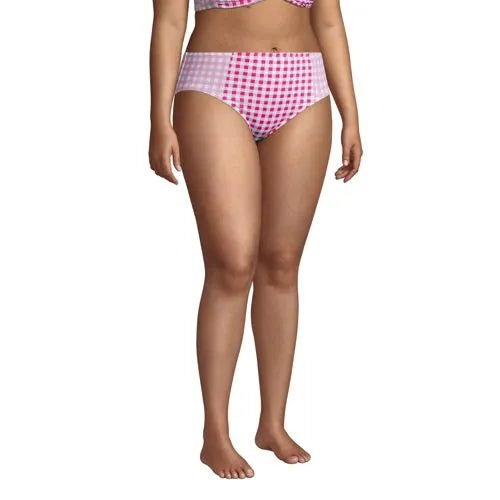 Draper James x Lands' End Women's Plus Size Chlorine Resistant Retro High Waisted Bikini Bottoms