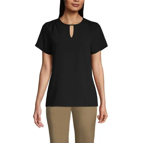 Women's Keyhole Crepe Blouse