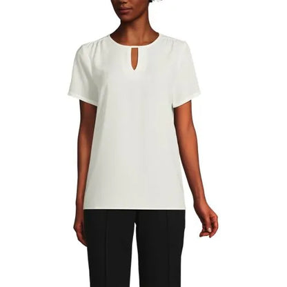Women's Keyhole Crepe Blouse