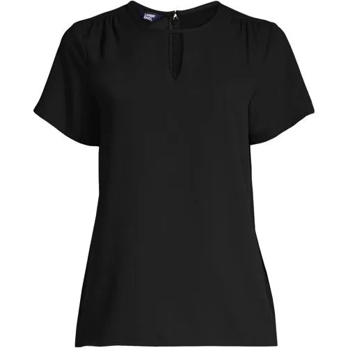 Women's Keyhole Crepe Blouse