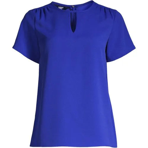 Women's Keyhole Crepe Blouse