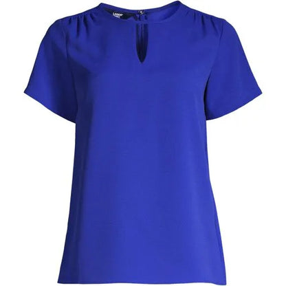 Women's Keyhole Crepe Blouse