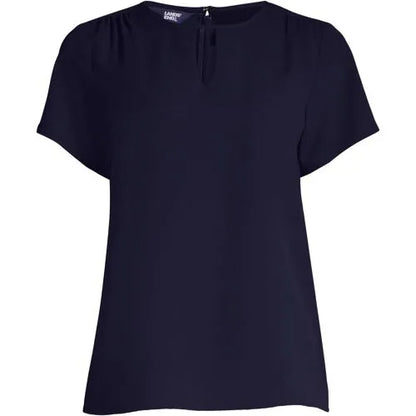 Women's Keyhole Crepe Blouse