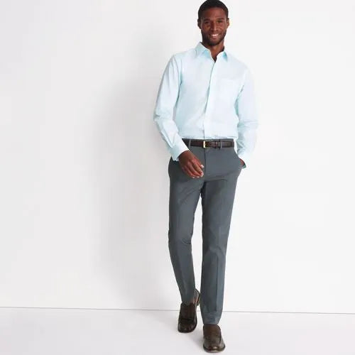Men's No Iron Straight Fit Plain Front Chino Pant
