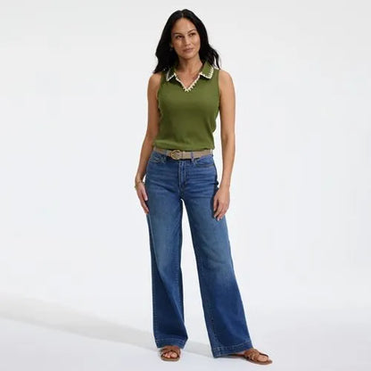 High Rise Wide Leg Denim Jeans