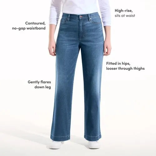 High Rise Wide Leg Denim Jeans