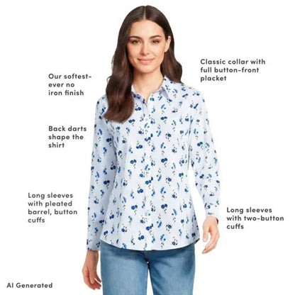 No Iron Button Front Shirt