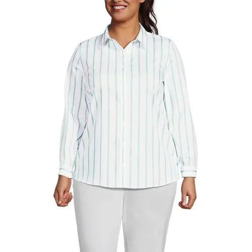 No Iron Button Front Shirt