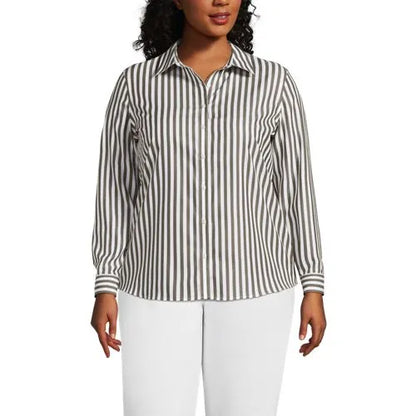No Iron Button Front Shirt