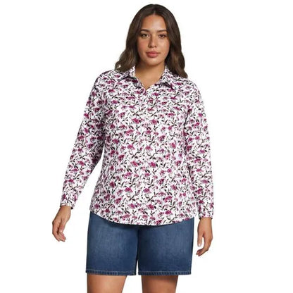 No Iron Button Front Shirt