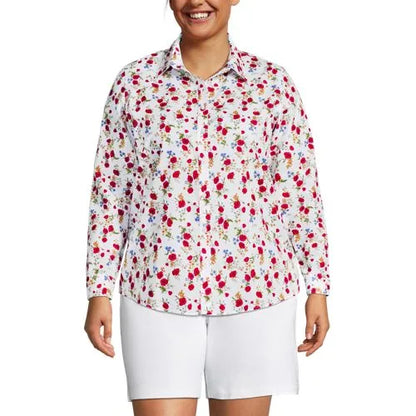 No Iron Button Front Shirt
