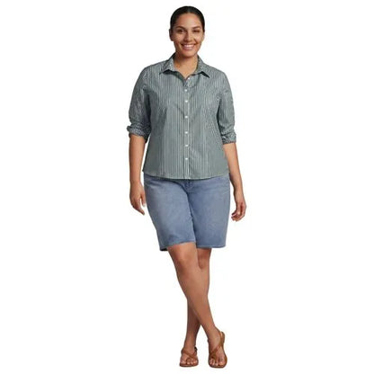 No Iron Button Front Shirt