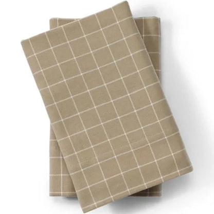 Comfy Super Soft Cotton Flannel Plaid Bed Sheet Set - 5oz