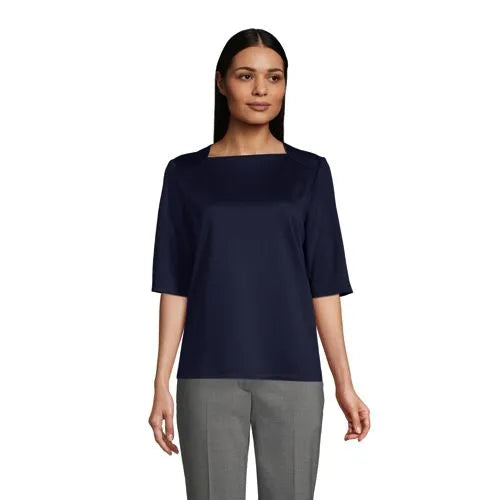 Women's Lapped Shoulder Knit Top