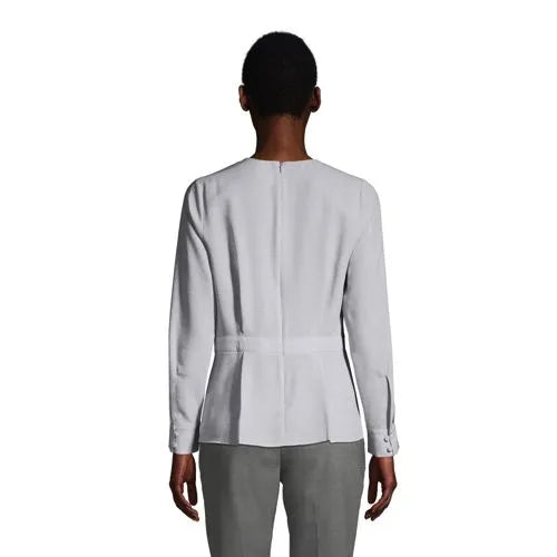 Women's Regular V-neck Pleated Blouse